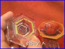 Vintage Baccarat Harcourt 1841 Empire Crystal Gold Decanter 11.75 EXCLNT! Plg