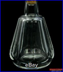 Vintage Baccarat Tallyrand Cut Panels Clear Crystal Glass Decanter & Stopper