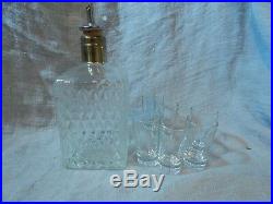 Vintage Bar Car Music Box and Decanter Set Metal Car Decanter with 6 Glasses