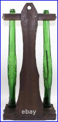 Vintage Barsottini Flintlock Pistol Glass Decanter Set of 3 with Stand Italy