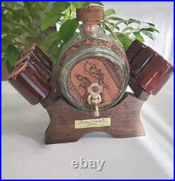 Vintage Barware Whiskey Glass / Liquor Decanter Set