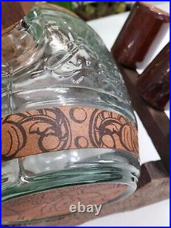 Vintage Barware Whiskey Glass / Liquor Decanter Set