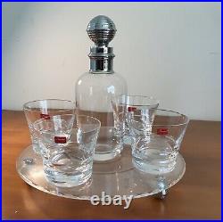 Vintage Bauhaus / Italian Memphis Style Decanter & Round Footed Tray C. 1980's