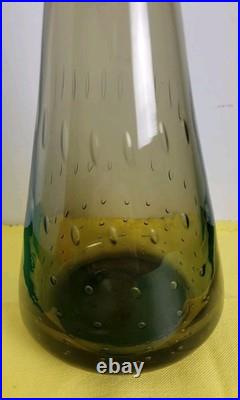 Vintage Bischoff MCM Amber Controlled Bubble Glass Decanter 12.5 Tall