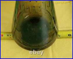 Vintage Bischoff MCM Amber Controlled Bubble Glass Decanter 12.5 Tall