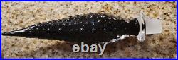 Vintage Black Empoli Bubble Glass Decanter and Stopper MCM Measures 17 Tall