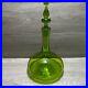 Vintage-Blenko-12-Glass-Decanter-Olive-Green-Genie-Bottle-Rare-Htf-01-lkrw