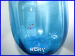 Vintage Blenko #6416 Blue Art Glass Decanter 708