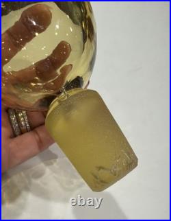 Vintage Blenko #6935 Lemon Yellow Art Glass Decanter Joel Myers MCM Orig Stopper