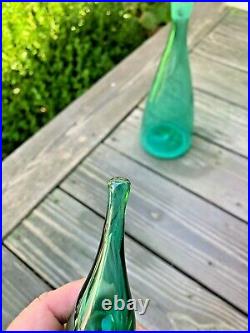 Vintage Blenko 920M Sea Green 16.5 Glass Decanter. Iconic Winslow Anderson