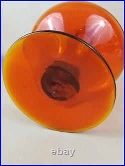Vintage Blenko Amberina Decanter with flame stopper