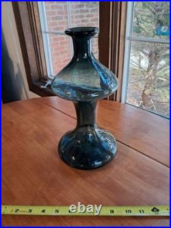 Vintage Blenko Art Glass Mushroom Decanter NO Stopper Lid Vase 13