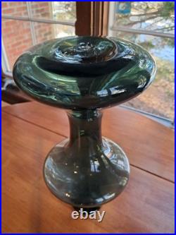 Vintage Blenko Art Glass Mushroom Decanter NO Stopper Lid Vase 13