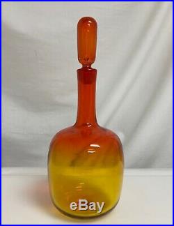 Vintage Blenko Art Glass Tangerine 657 Decanter 59712