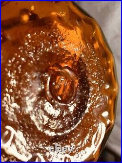 Vintage Blenko Beehive Decanter 658S Joel Myers In Honey, 16.5in