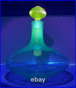 Vintage Blenko Blue Glass Decanter #7225 Joel Myers Read