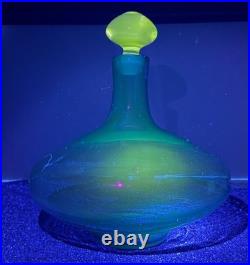 Vintage Blenko Blue Glass Decanter #7225 Joel Myers Read