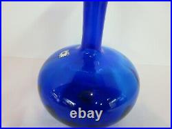 Vintage Blenko Blue MID Century Decanter Bottle