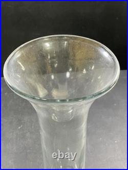 Vintage Blenko Clear Glass Decanter With Stopper. 23.5