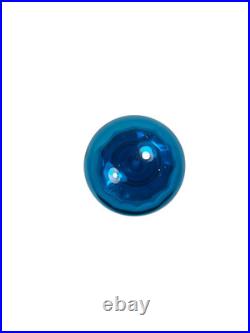 Vintage Blenko Decanter Optic Glass Turquoise 8.5 withStopper Art Deco MCM 669