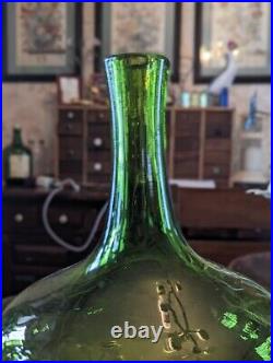 Vintage Blenko Genie Glass Decanter # 6212 Green 11 3/4 Tall No Stopper
