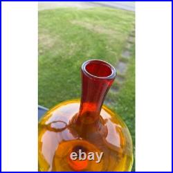 Vintage Blenko Glass 27 Amberina 6212L Decanter MCM Wayne Husted Flame Stopper