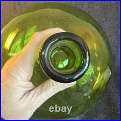 Vintage Blenko Glass 6715 Decanter in Green Joel Myers W Swirl Stopper Excellent