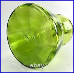 Vintage Blenko Glass 6954 Decanter in Olive Green Joel Myers Design