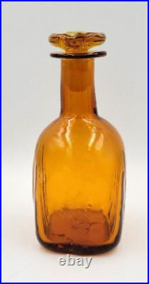Vintage Blenko Glass 7915s Textured Wheat Barnwood Collection Decanter