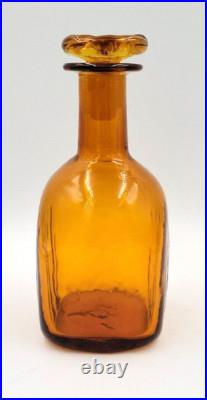 Vintage Blenko Glass 7915s Textured Wheat Barnwood Collection Decanter