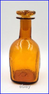 Vintage Blenko Glass 7915s Textured Wheat Barnwood Collection Decanter