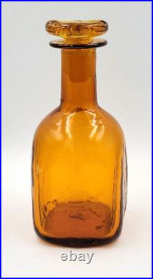 Vintage Blenko Glass 7915s Textured Wheat Barnwood Collection Decanter