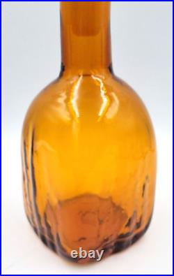 Vintage Blenko Glass 7915s Textured Wheat Barnwood Collection Decanter