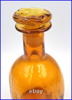 Vintage Blenko Glass 7915s Textured Wheat Barnwood Collection Decanter