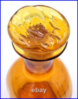 Vintage Blenko Glass 7915s Textured Wheat Barnwood Collection Decanter