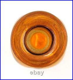 Vintage Blenko Glass 7915s Textured Wheat Barnwood Collection Decanter