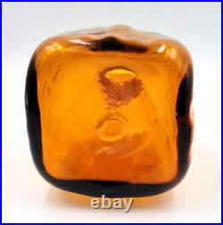 Vintage Blenko Glass 7915s Textured Wheat Barnwood Collection Decanter