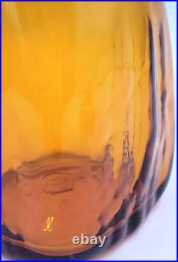 Vintage Blenko Glass 7915s Textured Wheat Barnwood Collection Decanter