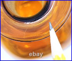 Vintage Blenko Glass 7915s Textured Wheat Barnwood Collection Decanter