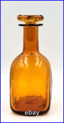 Vintage Blenko Glass 7915s Textured Wheat Barnwood Collection Decanter