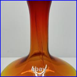 Vintage Blenko Glass Decanter 6212 Tangerine Amberina Wayne Husted MCM 1960s
