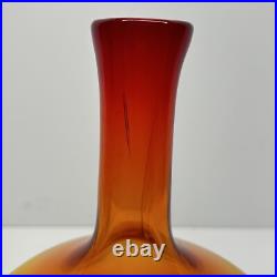 Vintage Blenko Glass Decanter 6212 Tangerine Amberina Wayne Husted MCM 1960s