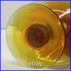 Vintage Blenko Glass Decanter 6212 Tangerine Amberina Wayne Husted MCM 1960s