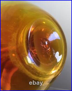 Vintage Blenko Glass Decanter #6630 Joel Myers Tangerine