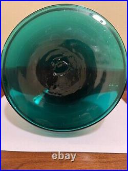 Vintage Blenko Glass Decanter 8611 Emerald Green No Stopper