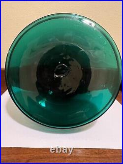 Vintage Blenko Glass Decanter 8611 Emerald Green No Stopper