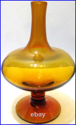 Vintage Blenko Glass Decanter NO Stopper # 6212 Amber 11 3/4 Tall
