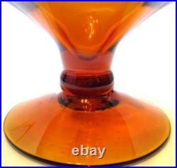 Vintage Blenko Glass Decanter NO Stopper # 6212 Amber 11 3/4 Tall