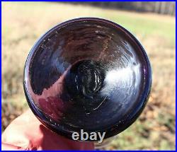 Vintage Blenko Glass Decanter Vase Twist design with Lid Vineyard Purple