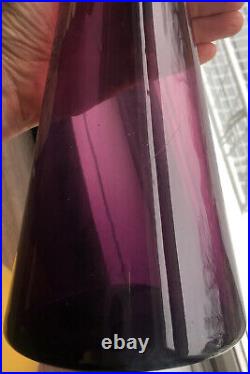Vintage Blenko Glass Decanter Winslow Anderson Purple 17.25